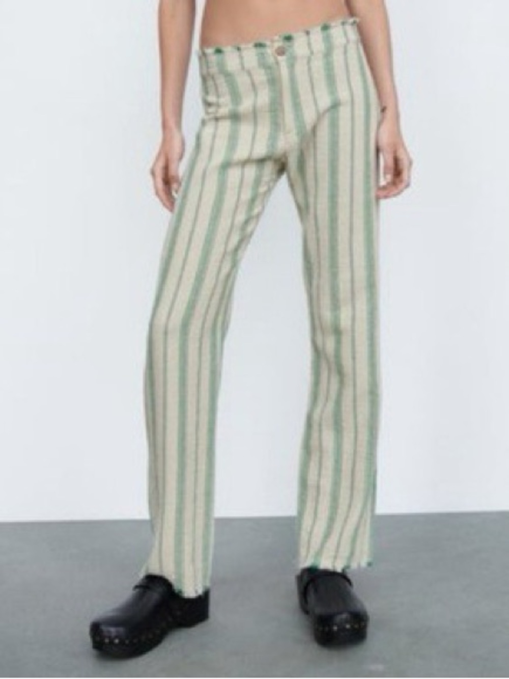 ZARA Boho Linen Beth Stripe Pants
